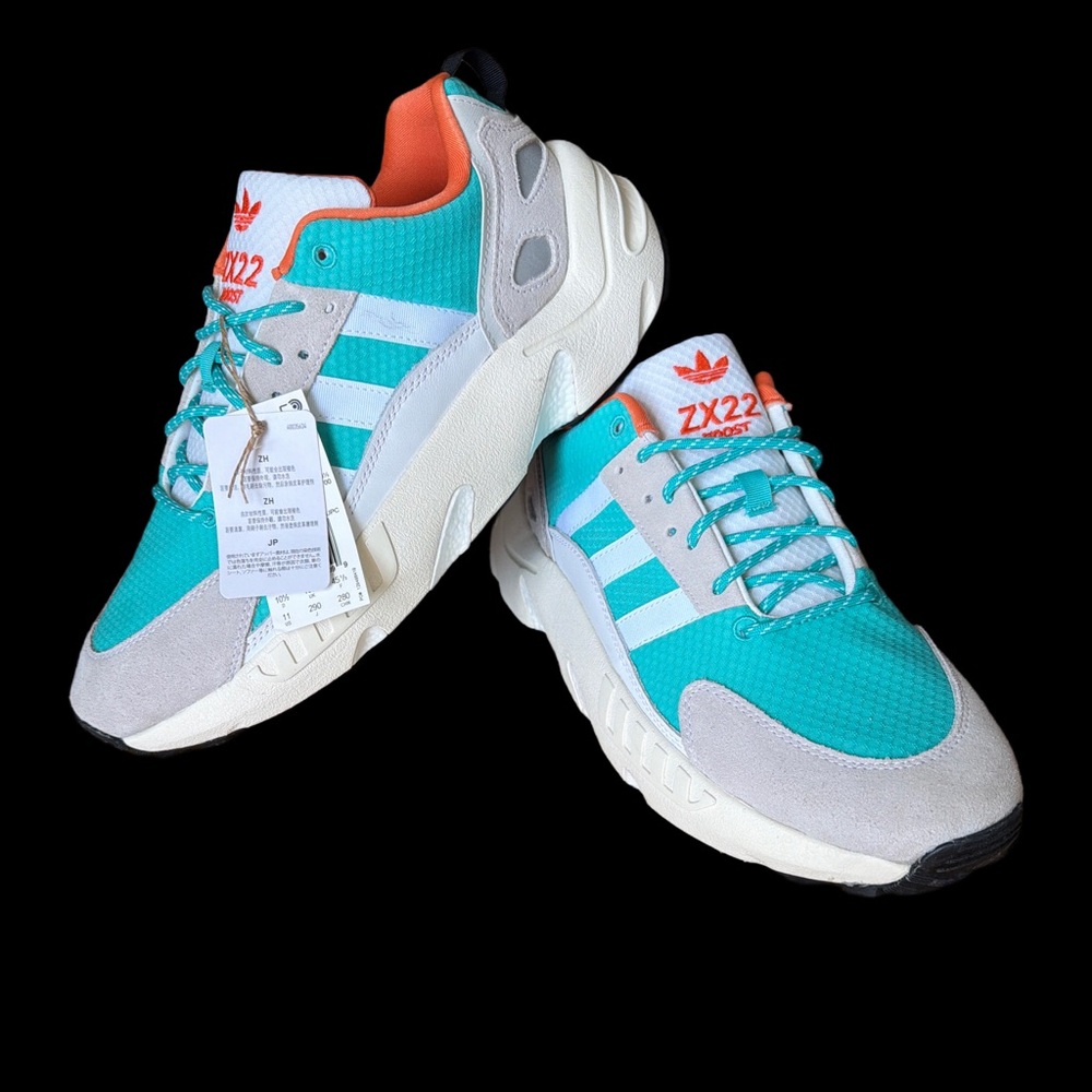 Adidas Teal and Orange ZX22 Boost Sneakers Men’s size 11 *NEW